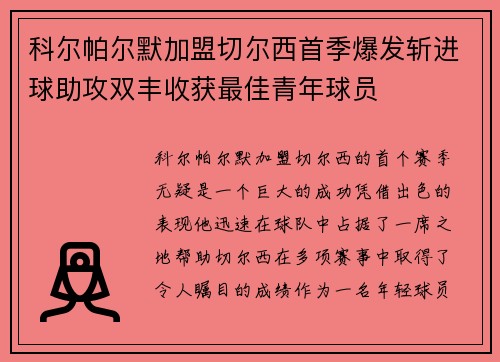 科尔帕尔默加盟切尔西首季爆发斩进球助攻双丰收获最佳青年球员